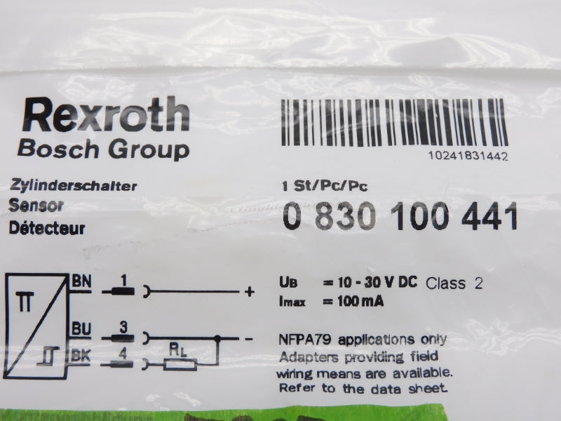REXROTH 0830100441 10-30VDC NSNP