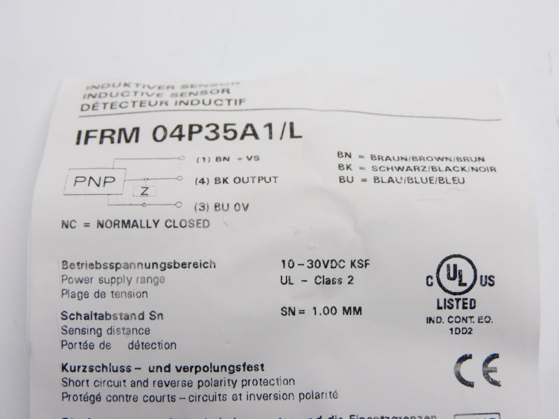 BAUMER ELECTRIC IFRM04P35A1/L 10-30VDC NSNP