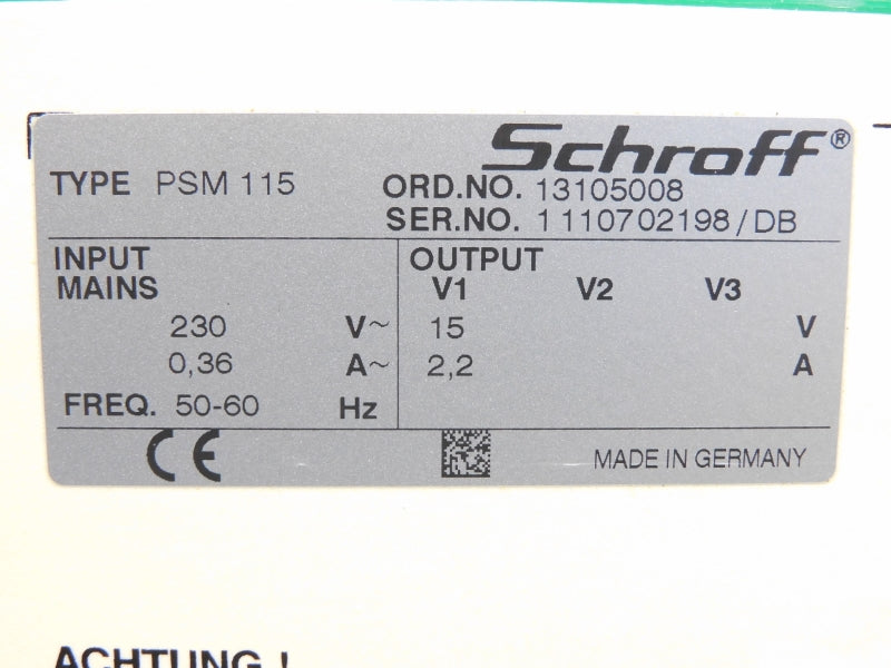 SCHROFF PSM115 230V 0,36A NSMP