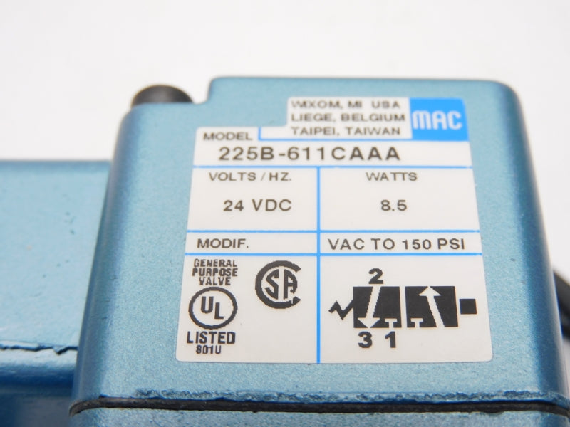 MAC 225B-611CAAA 24VDC 150PSI NSMP