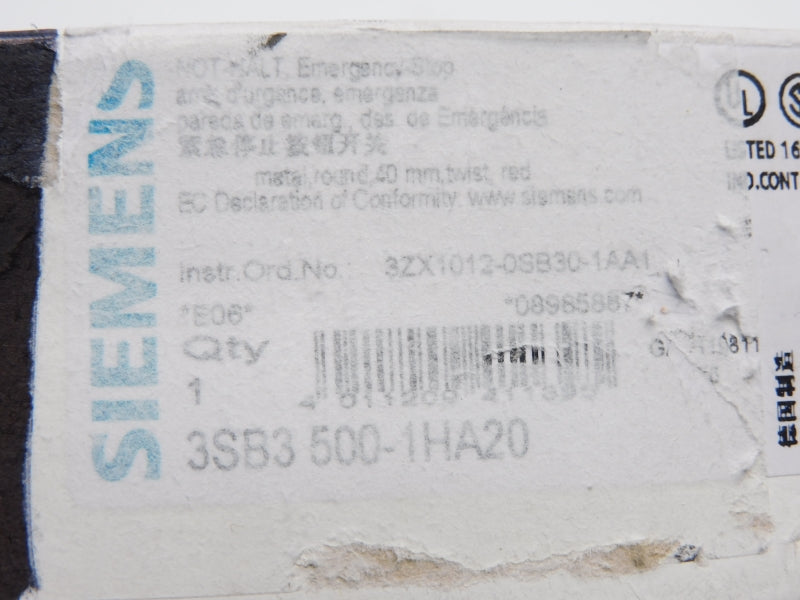 SIEMENS 3SB3500-1HA20 NSMP