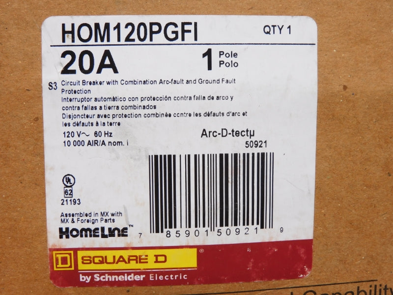 SQUARE D HOM120PGFI 120V 20A NSMP