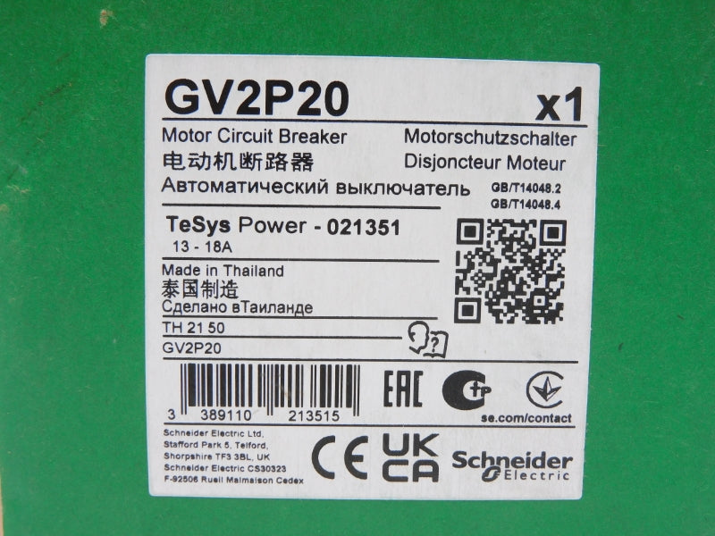 SCHNEIDER ELECTRIC GV2P20 690V 13-18A NSMP