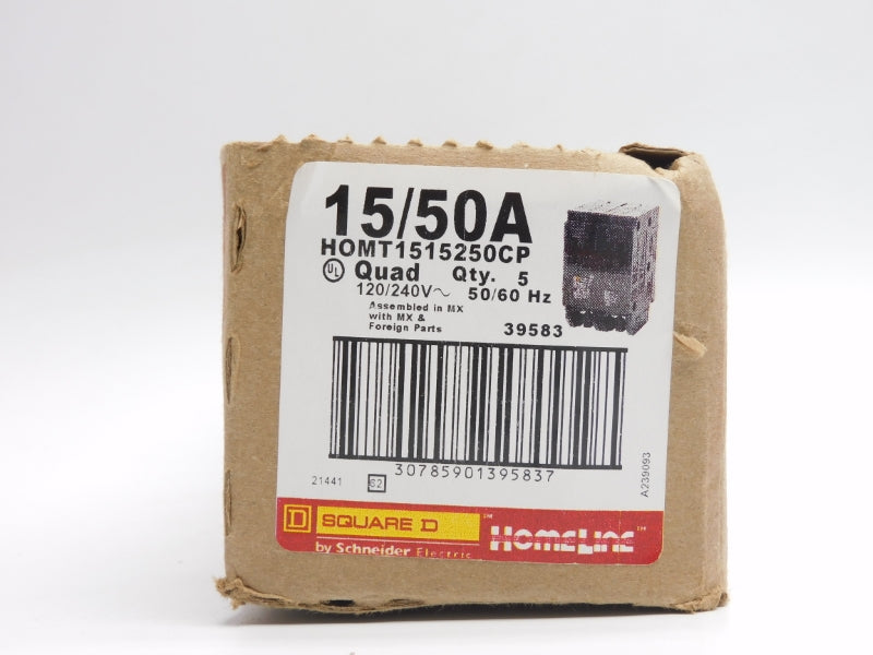SQUARE D HOMT1515250CP 120/240V 15/50A (PKG OF 5) NSMP