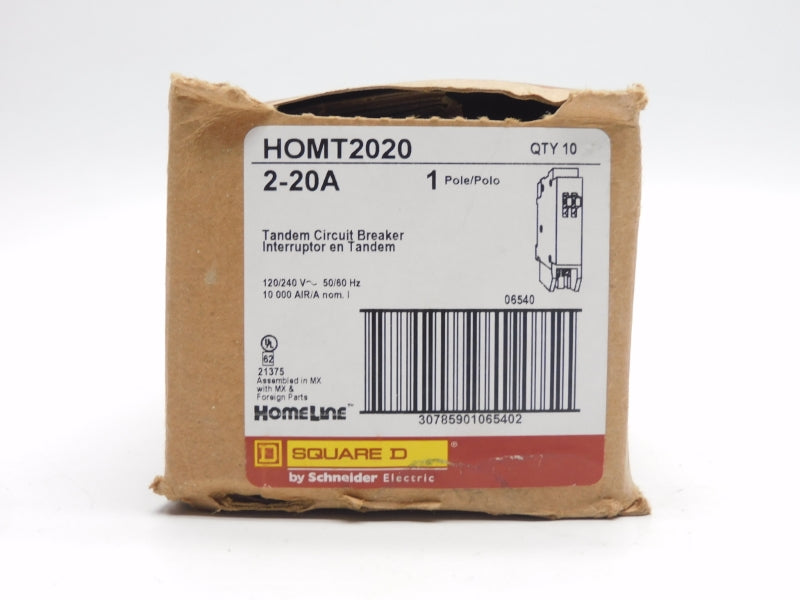 SQUARE D HOMT2020 120/240V 2-20A (PKG OF 10) NSMP