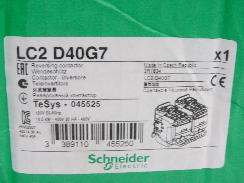 SCHNEIDER ELECTRIC LC2D40G7 120V (AS PICTURED) NSMP