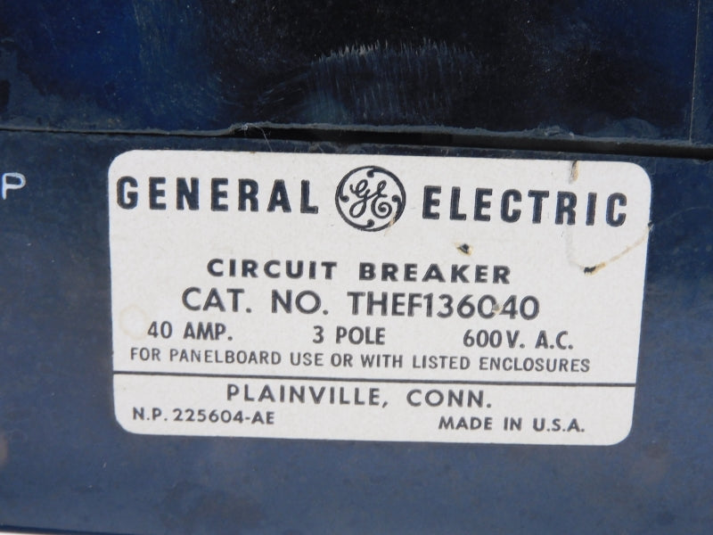 GENERAL ELECTRIC THEF136040 600VAC 40A UNMP