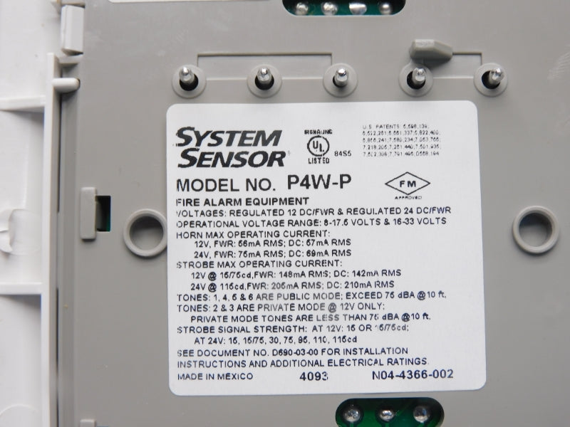 SYSTEM SENSOR P4W-P 24V NSMP