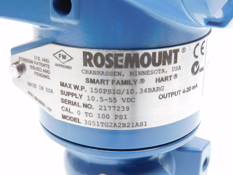 ROSEMOUNT 3051TG2A2B21AS1 10.5-55VDC 0-100PSI NSNP