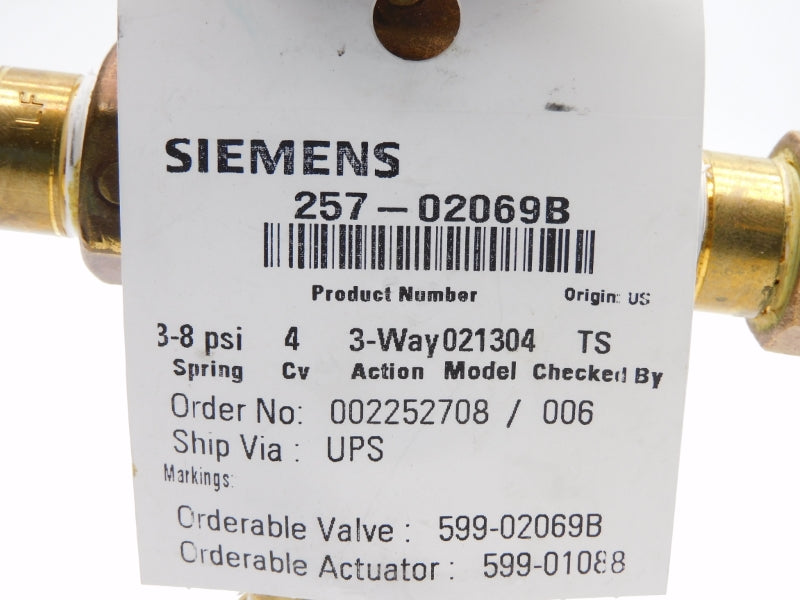 SIEMENS 257-02069B 3-8PSI (AS PICTURED) NSNP