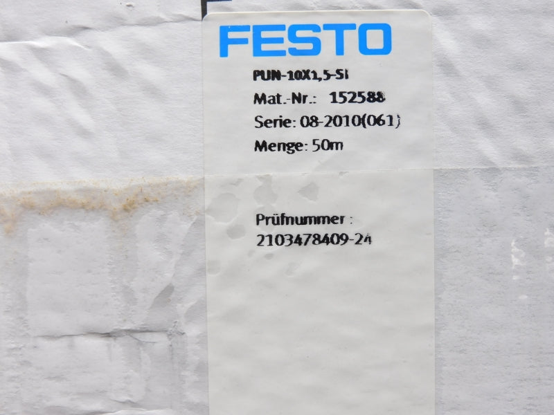 FESTO PUN-10X1,5-SI 152588 SER. 08-2010(061) 50'M NSMP