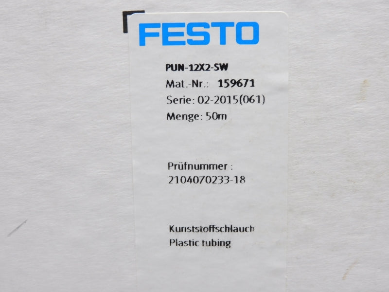 FESTO PUN-12X2-SW 159671 SER. 02-2015(061) 50'M NSMP