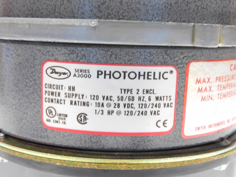 DWYER A3003 120/240VAC 10A 25PSI NSMP