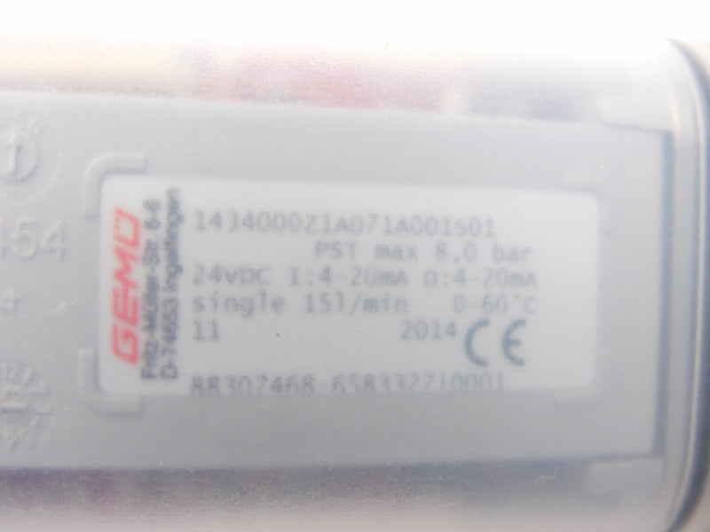 GEMU 1434000Z1A071A001S01 2015578  24VDC 8.0BAR NSMP