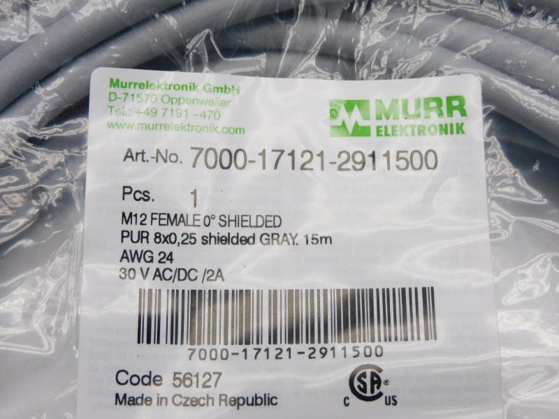 MURR ELEKTRONIK 7000-17121-2911500 30VAC/DC 2A 15M NSMP