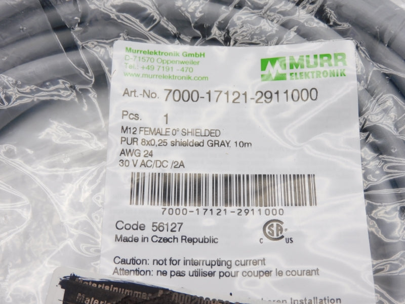 MURR ELEKTRONIK 7000-17121-2911000 30VAC/DC 2A 10M NSMP