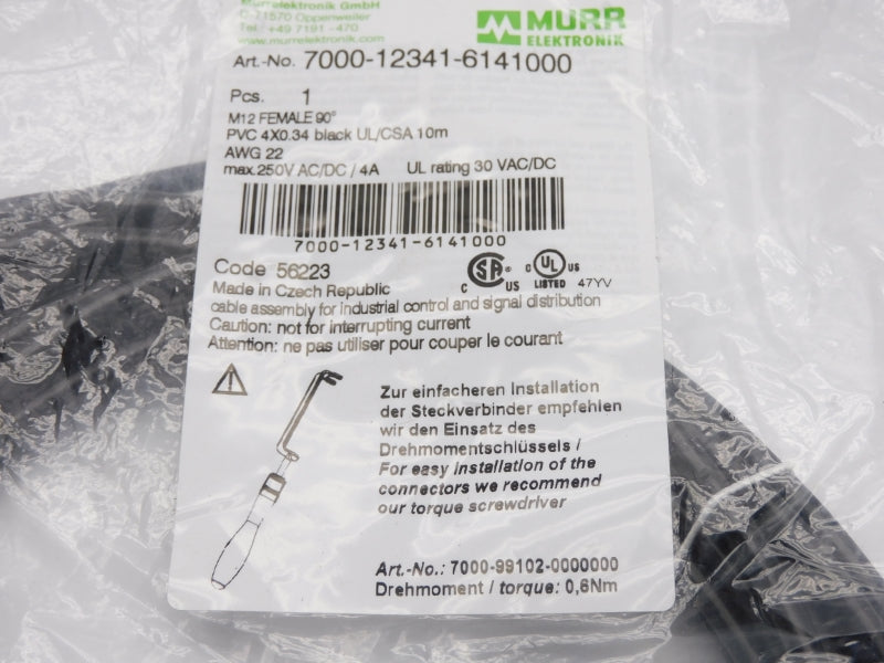 MURR ELEKTRONIK 7000-12341-6141000 250VAC/DC 4A 10M NSMP