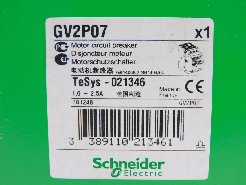 SCHNEIDER ELECTRIC GV2P07 690V 1.6-2.5A NSMP