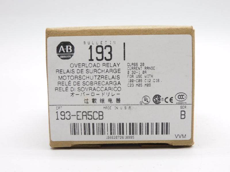 ALLEN BRADLEY 193-EA5CB SER. B 690V 0.32-1.0A (BR/WH) NSMP