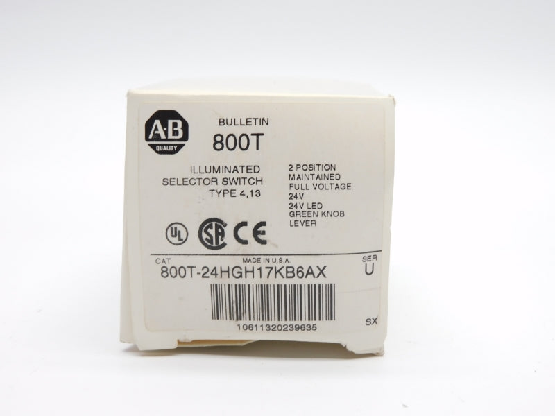 ALLEN BRADLEY 800T-24HGH17KB6AX SER. U 24V (WH) NSMP