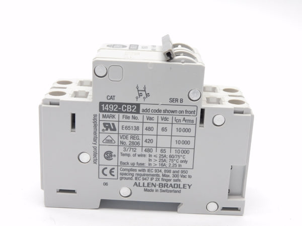 ALLEN BRADLEY 1492-CB2G150 SER. B 480VAC 15A NSNP