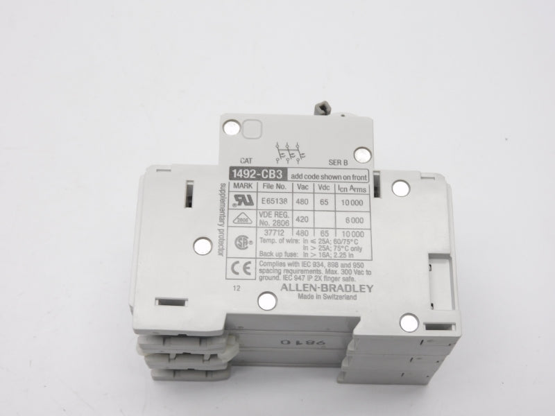 ALLEN BRADLEY 1492-CB3G300 SER. B 480VAC 30A NSNP