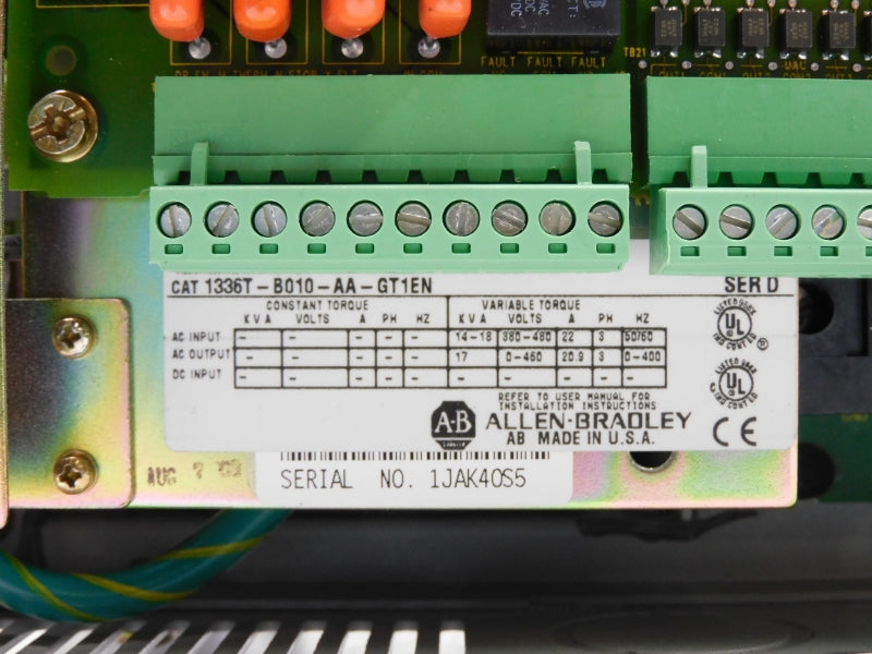 ALLEN BRADLEY 1336T-B010-AA-GT1EN SER. D 460V 22A NSMP