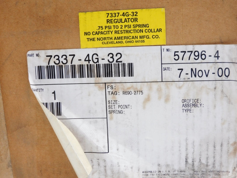 NORTH AMERICAN FISHER 7337-4G-32 133L-16 .75-2PSI NSMP
