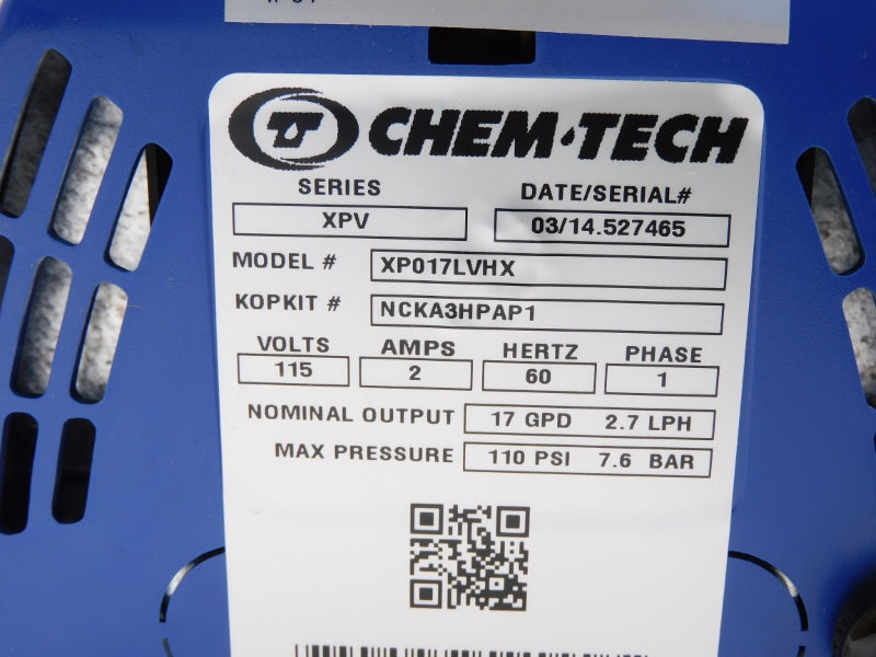 CHEM-TECH XP017LVHX 115V 2A 110PSI NSMP
