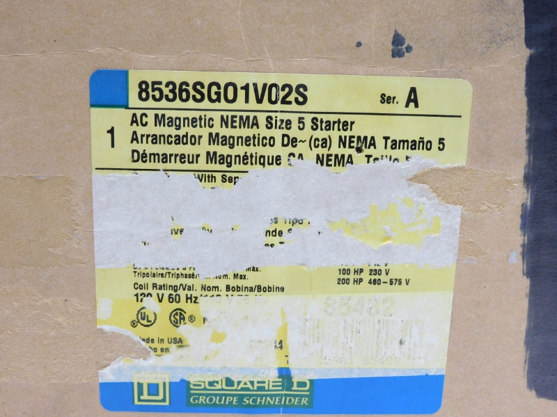 SQUARE D 8536SGO1V02S SER. A 110/120V NSMP