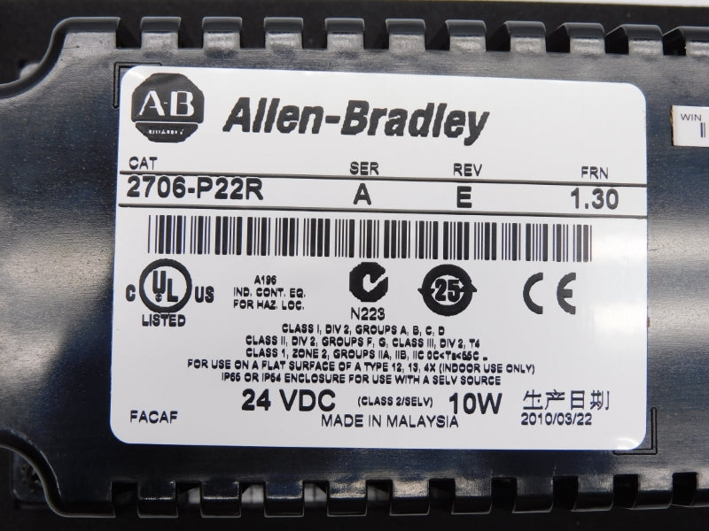 ALLEN BRADLEY 2706-P22R SER. A 24VDC F/W 1.30 NSMP
