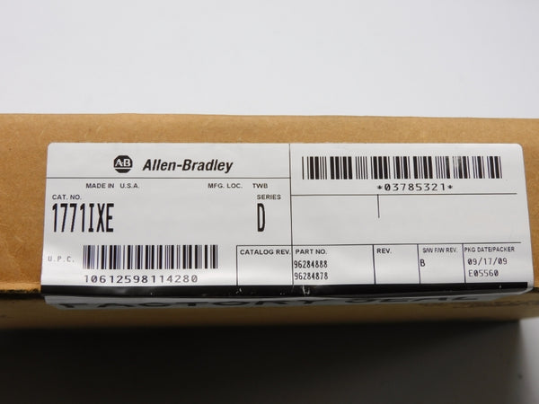 ALLEN BRADLEY 1771-IXE SER. D F/W B DATE: 2009 NSFS