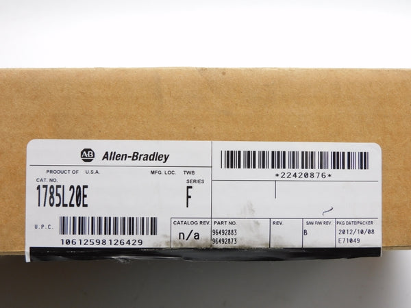 ALLEN BRADLEY 1785-L20E SER. F 5VDC 3.6A F/W B NSMP