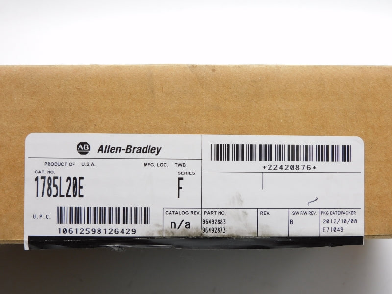 ALLEN BRADLEY 1785-L20E SER. F 5VDC 3.6A F/W B NSMP