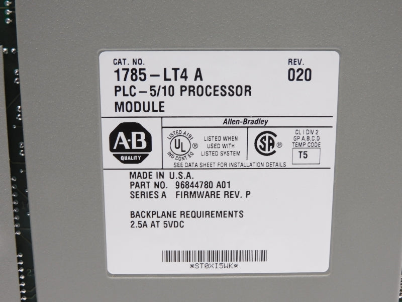 ALLEN BRADLEY 1785-LT4 SER. A 5VDC 2.5A F/W P NSMP