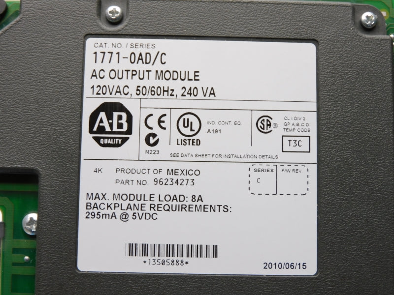 ALLEN BRADLEY 1771-OAD SER. C 120VAC 8A NSMP