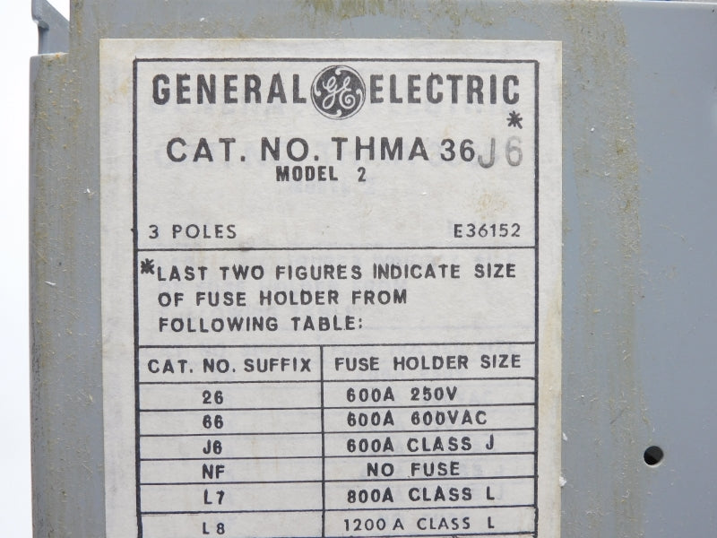GENERAL ELECTRIC THMA36J6 600VAC 1200A NSMP