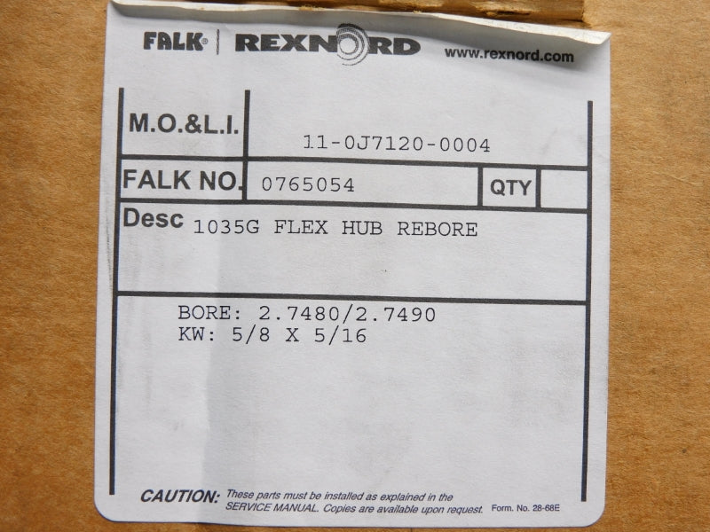 FALK REXNORD 0765054 1035G 5/8"x5/16" NSMP
