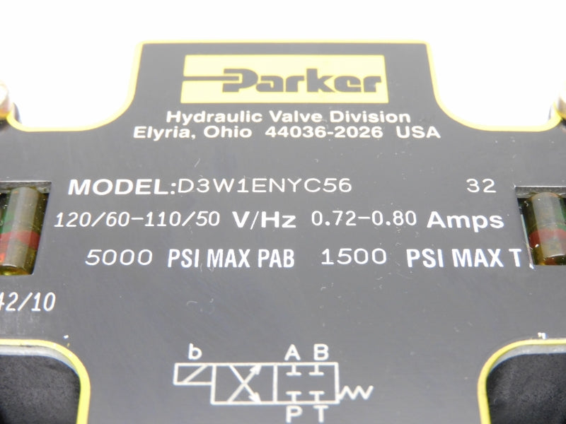 PARKER D3W1ENYC56 110/120V 0.72-0.80A 5000PSI NSMP