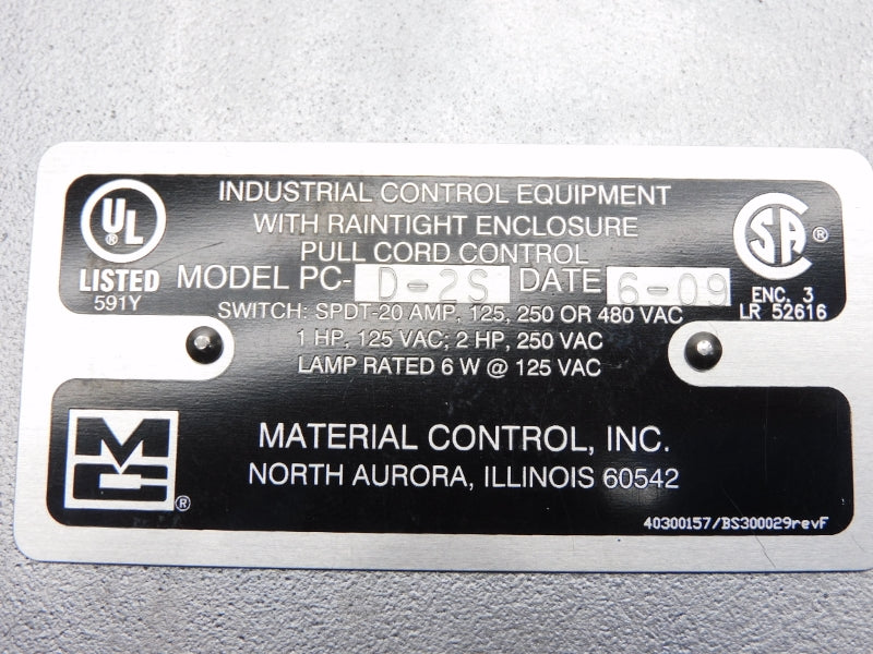 MATERIAL CONTROL PC-D2S 480VAC 20A NSNP