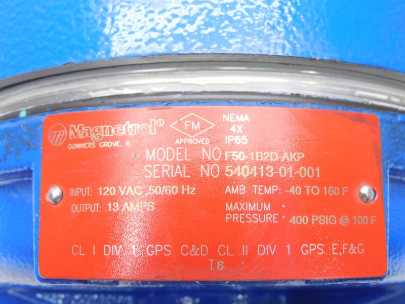 MAGNETROL F50-1B2D-AKP 120VAC 13A NSNP