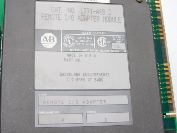 ALLEN BRADLEY 1771-ASB SER. D 5VDC 1.0A F/W F UNMP