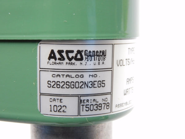 ASCO S262SG02N3EG5 120V 0.36A 30PSI 3/4" NSMP