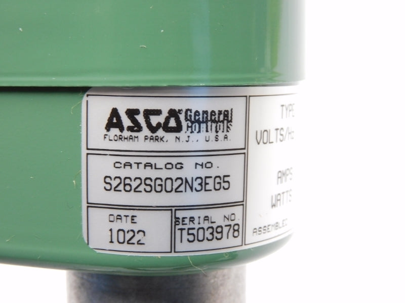ASCO S262SG02N3EG5 120V 0.36A 30PSI 3/4" NSMP