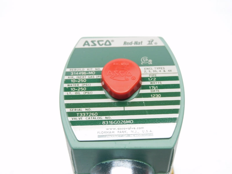 ASCO 8316G026MO 110/120V 10-250PSI 1/2" NSMP