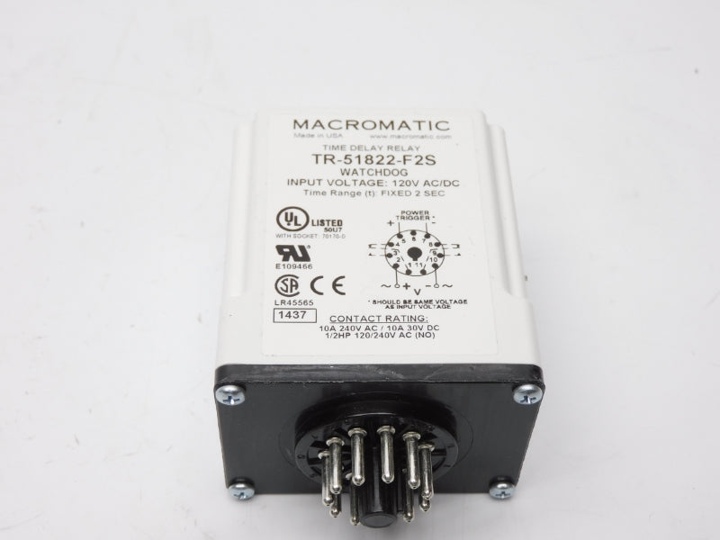 MACROMATIC TR-51822-F2S 120VAC/DC 10A 2S NSMP