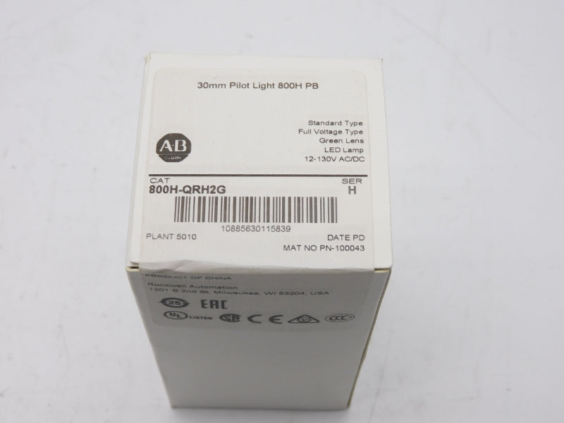 ALLEN BRADLEY 800H-QRH2G SER. H 12-130VAC/DC (WH) NSFS