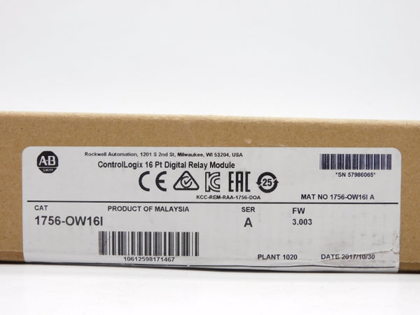 ALLEN BRADLEY 1756-OW16I SER. A F/W 3.003 DATE: 2017 NSFS