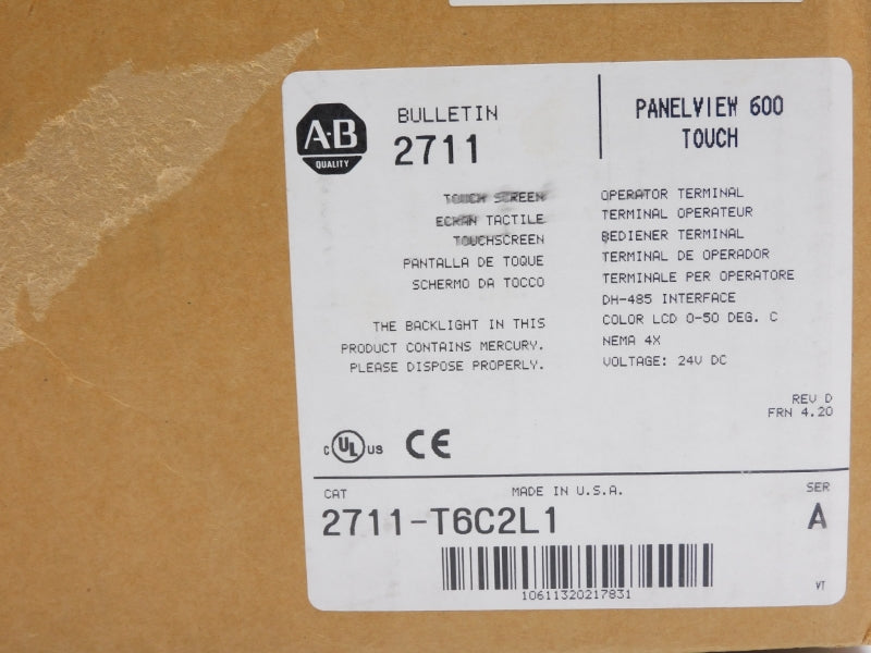 ALLEN BRADLEY 2711-T6C2L1 SER. A 24VDC F/W 4.20 NSMP
