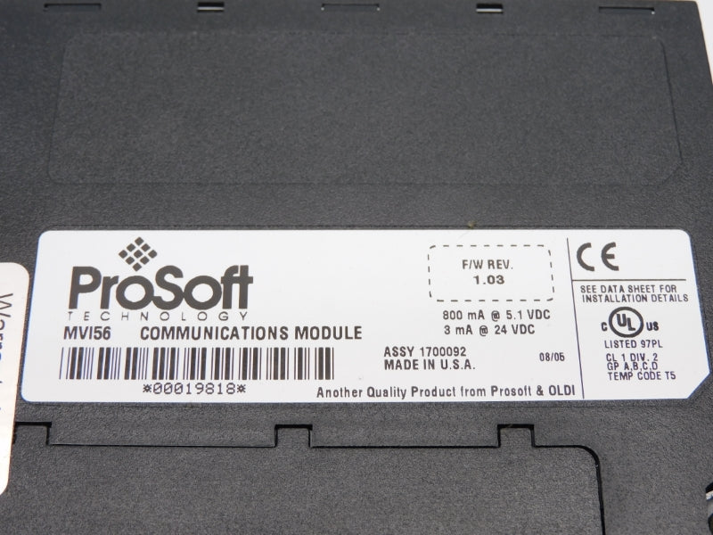 PROSOFT MVI56 24VDC F/W 1.03 NSNP